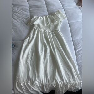 Off shoulder white maxi dress